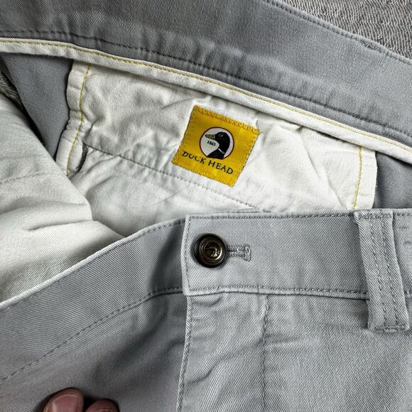 Duck Head Gold School Pant Men 42x32 Gray Chino Khaki Classic Fit Stretch - Picture 6 of 12